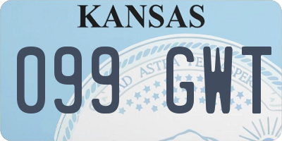 KS license plate 099GWT