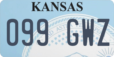KS license plate 099GWZ