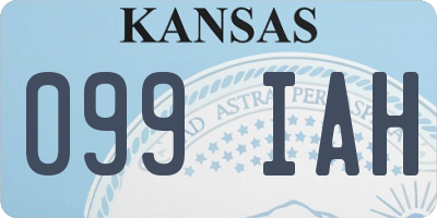KS license plate 099IAH