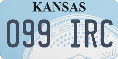 KS license plate 099IRC