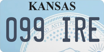KS license plate 099IRE