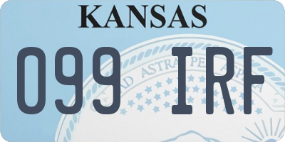 KS license plate 099IRF