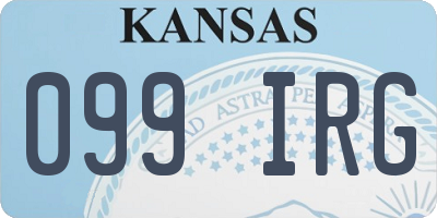 KS license plate 099IRG