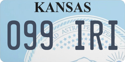 KS license plate 099IRI