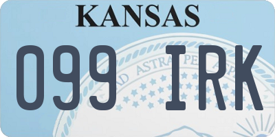 KS license plate 099IRK
