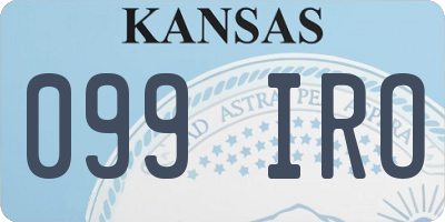 KS license plate 099IRO