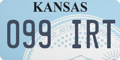 KS license plate 099IRT