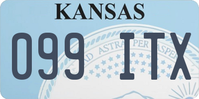 KS license plate 099ITX