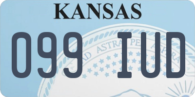 KS license plate 099IUD
