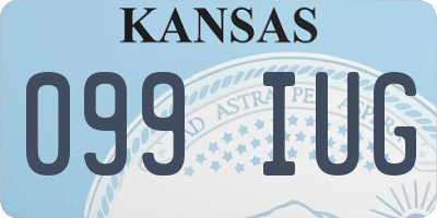 KS license plate 099IUG