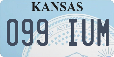 KS license plate 099IUM