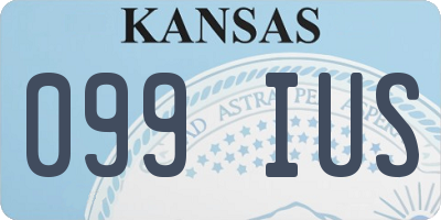 KS license plate 099IUS