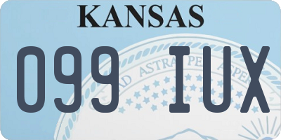 KS license plate 099IUX