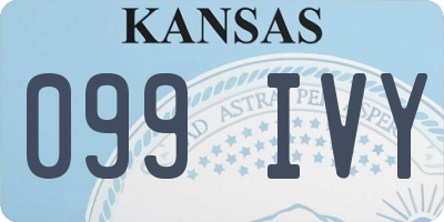 KS license plate 099IVY