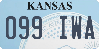 KS license plate 099IWA