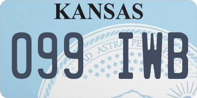 KS license plate 099IWB