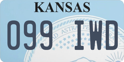 KS license plate 099IWD