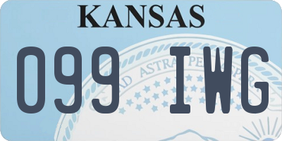 KS license plate 099IWG
