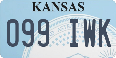 KS license plate 099IWK