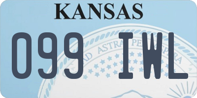 KS license plate 099IWL