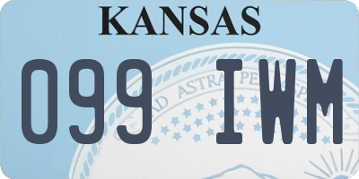 KS license plate 099IWM