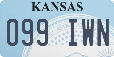 KS license plate 099IWN