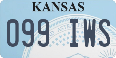 KS license plate 099IWS