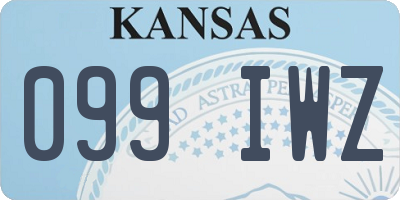 KS license plate 099IWZ