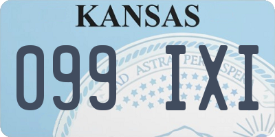 KS license plate 099IXI