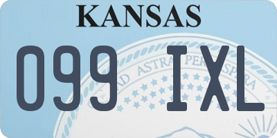 KS license plate 099IXL