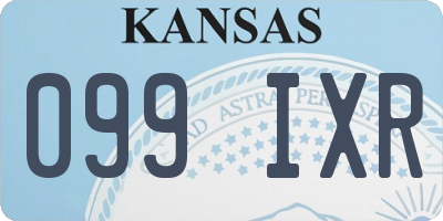 KS license plate 099IXR