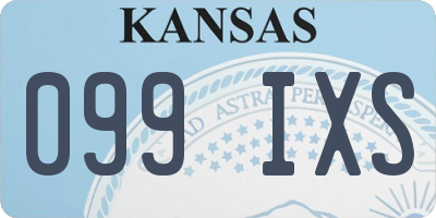 KS license plate 099IXS
