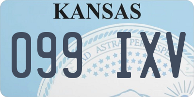 KS license plate 099IXV