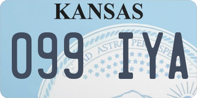 KS license plate 099IYA