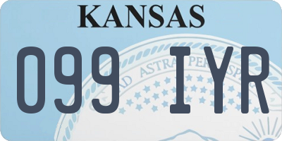 KS license plate 099IYR