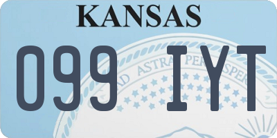 KS license plate 099IYT