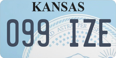 KS license plate 099IZE