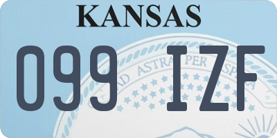 KS license plate 099IZF