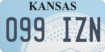 KS license plate 099IZN