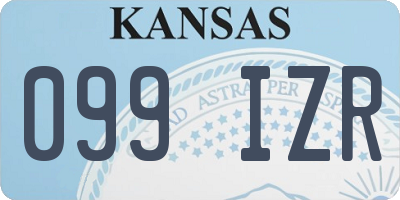 KS license plate 099IZR