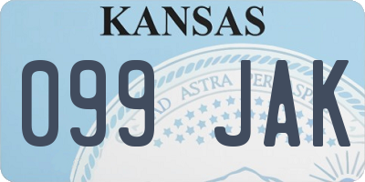 KS license plate 099JAK
