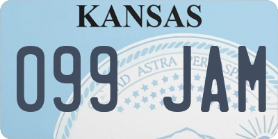 KS license plate 099JAM