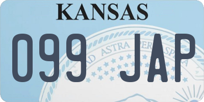 KS license plate 099JAP