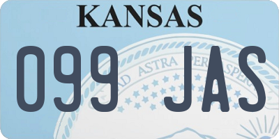 KS license plate 099JAS