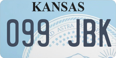 KS license plate 099JBK