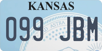 KS license plate 099JBM