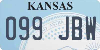 KS license plate 099JBW