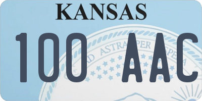 KS license plate 100AAC