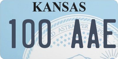 KS license plate 100AAE