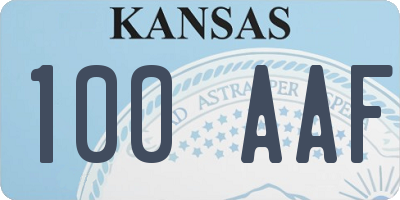 KS license plate 100AAF